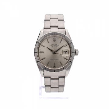 Rolex Date 34mm 1501; Vintage Automatisch Horloge, Overige merken, Leer, Polshorloge, Ophalen of Verzenden