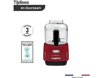 Magimix Micro - Hakmolen - Hakt mixt emulgeert - Rood, Verzenden, Nieuw