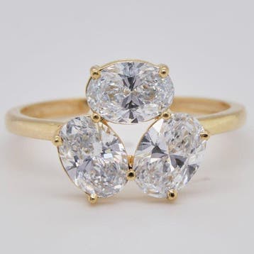 Zonder minimumprijs - Ring - 14 karaat Geel goud - 2.12ct., Nieuw