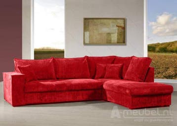 Hoekbank Afferden - loungebanken - Rood, Nieuw, 150 cm of meer, Stof, 250 tot 300 cm