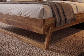 Bed AMAZONAS 180x200cm boomstam sheesham hout bruin - 40710, Ophalen of Verzenden, Nieuw