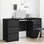 vidaXL Bureau met lade Zwart Eiken 140 x 50 x 76 cm Bewerkt, Huis en Inrichting, Bureaus, Verzenden, Nieuw