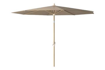 Platinum 300Ø Riva teaklook frame taupe doek - Parasol, Nieuw