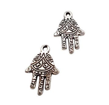 5x Basic quality metalen bedels hamsa hand van Fatima 21..., Ophalen of Verzenden, Nieuw, Kraal