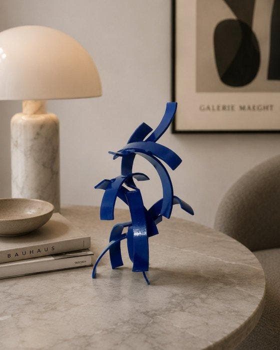 stephane binet - sculptuur, VAGUES - 25 cm - Staal, Metaal -, Antiek en Kunst, Curiosa en Brocante