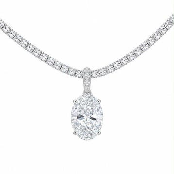 Halsketting - 14 karaat Witgoud - 20.22ct. tw. Diamant, Nieuw