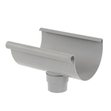 Pvc dakgoot s-lon  gootuitloop lijm grijs-180 x 80 mm, Verzenden, Nieuw
