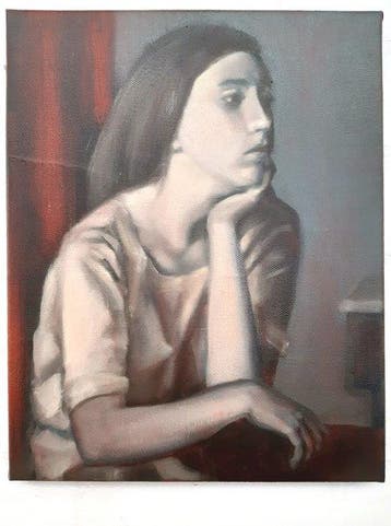 Erwin van Krey (XX-XXI) - Seated girl, Antiek en Kunst