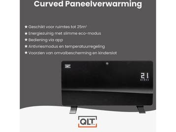 QLT Curved Verwarmingspaneel van Glas – Elektrische Kachel, Verzenden, Nieuw