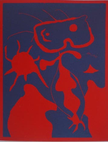 Joan Miro (1893-1983) - Homme au soleil rouge