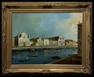École Italienne (c. 1930) - Il Canal Grande con Santa Lucia, Antiek en Kunst