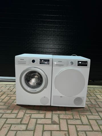 TOPSET! SIEMENS 8KG WASMACHINE SIEMENS 8KG WARMTEPOMPDROGER!, Energieklasse A of zuiniger, 1200 tot 1600 toeren, Minder dan 85 cm