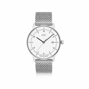 Audi horloge (zilver/wit), Ophalen of Verzenden, Nieuw