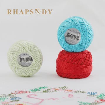 Rhapsody Pearl Cotton Garen Set - Maat 8 - 12 Bollen voor Ha, Hobby en Vrije tijd, Kantklossen, Verzenden, Nieuw