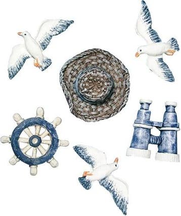 Polyresin Wrakhout Zakje 3 stuks Maritiem 2-4 cm, Ophalen of Verzenden, Nieuw