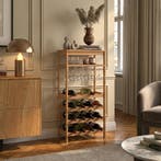 Wijnrek Fillby met glashouder bamboe 80x30x85 cm naturel [en, Verzenden, Nieuw
