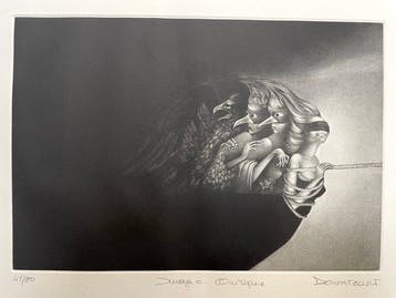 Donatella T. - image onirique - 1980, Gravure manière noire.