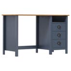 vidaXL Bureau Hill 3 lades 120x50x74 cm massief grenenhout, Huis en Inrichting, Verzenden, Nieuw