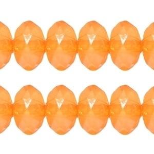 20 x acryl facet kralen disc 8 x 6 mm Oranje opaal, Ophalen of Verzenden, Nieuw, Kraal