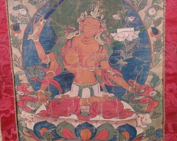 Geweldig! Prachtig en zeldzaam oud Tibetaans thangka van