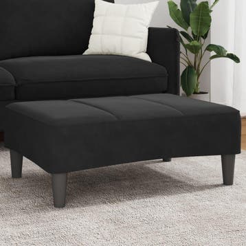 vidaXL Voetenbank 77x55x31 cm fluweel zwart, Verzenden, Nieuw