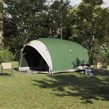 vidaXL Tunnel tent 6-persoons Waterdicht Groen taft, Caravans en Kamperen, Tenten, Verzenden, Nieuw, Tot en met 2