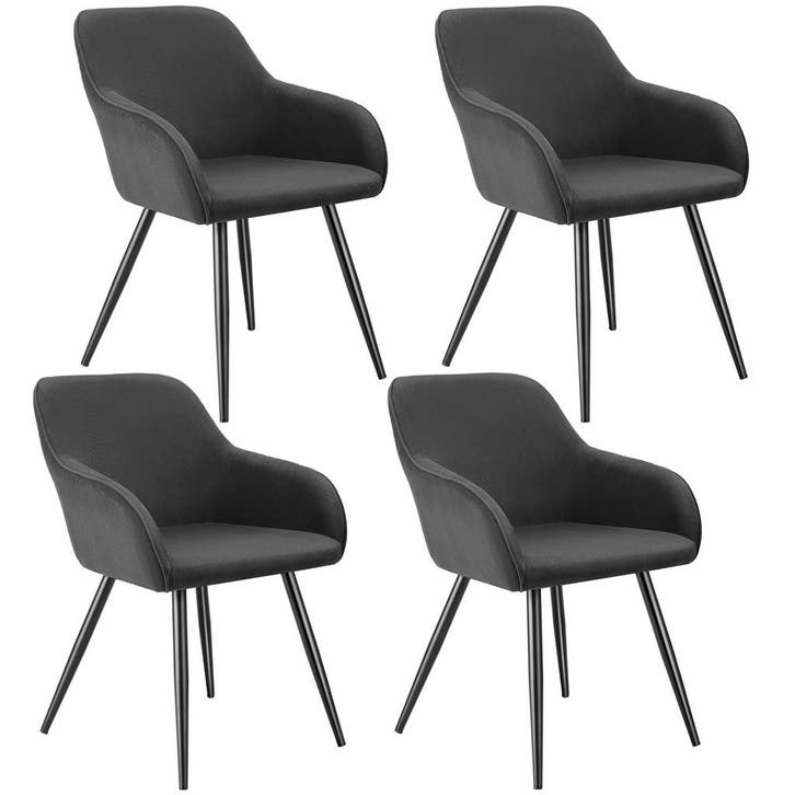 Eetkamerstoel Marilyn, koordlook, gestoffeerd - antraciet /, Huis en Inrichting, Stoelen, Verzenden