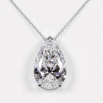 Ketting met hanger - 14 karaat Witgoud - 10.33ct. tw.