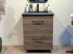 Modern eiken Badkamermeubel 65cm met Granieten Wastafel blad, Nieuw, Minder dan 100 cm, Wastafelkast, 50 tot 75 cm