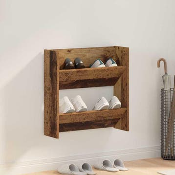 vidaXL Schoenenkast 60 x 18 x 60 cm Bewerkt hout Oud hout, Verzenden, Nieuw