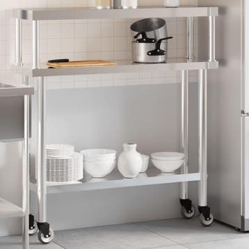 vidaXL Keukenwerktafel met bovenschap 110x30x120 cm, Verzenden