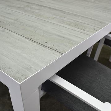 Fresno dining tuintafel 160x90xH74 cm wit, Ophalen of Verzenden, Nieuw