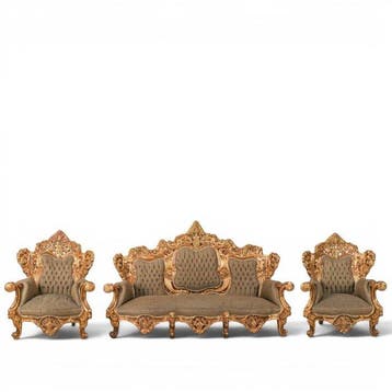 Canapé - Hout gesneden met bladgoud