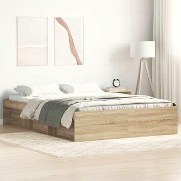 vidaXL Bedframe sonoma eikenkleurig 140x200 cm, Bruin, Verzenden, 140 cm, 200 cm