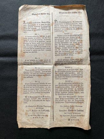 Document - PROKLAMATION GLOGAU 1813 - Baron de Laplane, Jean