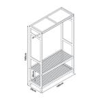 [en.casa] Kledingkast Herøy open kast 165x100x35 cm bamboe, Verzenden, Nieuw