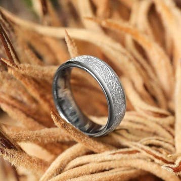 Tungstencarbide ring - Precisie lasergesneden meteorietinleg