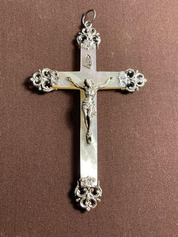 Kruis - Indrukwekkend negentiende-eeuws zilveren kruis