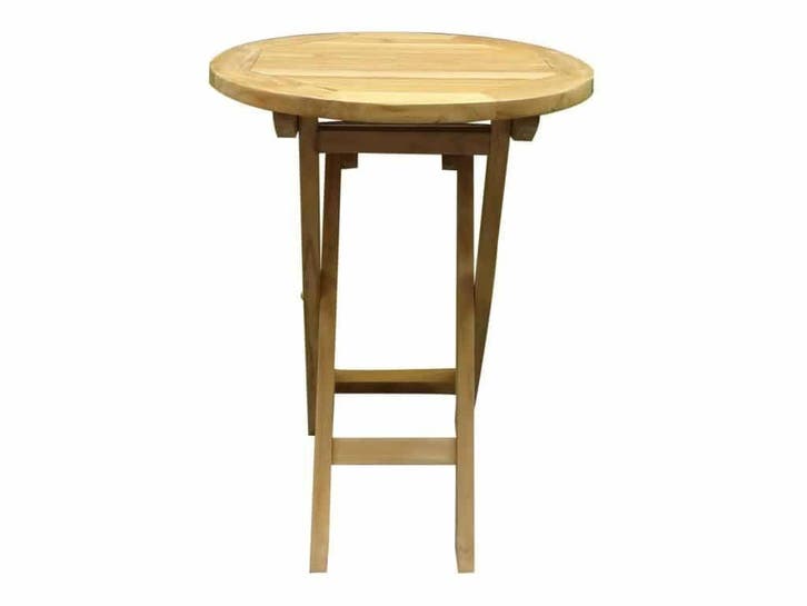 Klaptafel 60 cm rond teak, Tuin en Terras, Tuintafels, Nieuw, Teakhout, Ophalen of Verzenden