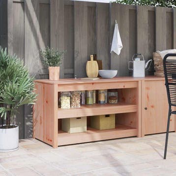 vidaXL Keukenkast MEPPEL Bruin Eiken 106 x 55 x 64 cm, Verzenden, Nieuw, Bruin