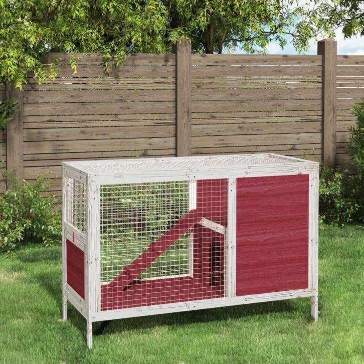 vidaXL Konijnenhok 103x44x69,5 cm massief grenenhout, Dieren en Toebehoren, Knaagdieren en Konijnen | Hokken en Kooien, Nieuw