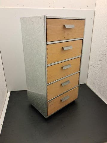 Ladekast - Staal, Hout - 66cm 10 kg verzinkt staal