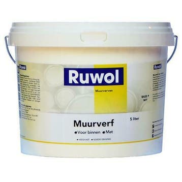 Muurverf voor binnen mat WIT Ruwol 5 ltr, Doe-het-zelf en Verbouw, Verf, Beits en Lak, Verzenden, Nieuw