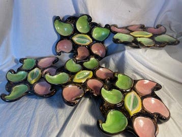 Vallauris - Bord (5) - Assiette à Huitres Arlequin en