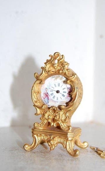 miniatuur pendule - - Verguld brons - 1850-1900