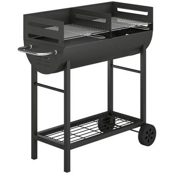 TRUUSK Houtskoolgrill Met 2 Grillzones - Verstelbaar Grillro, Tuin en Terras, Verzenden