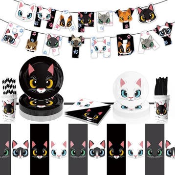82-delige set Cats Black and White, Dieren en Toebehoren, Verzenden, Nieuw