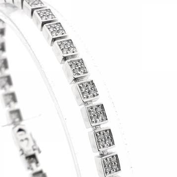 Witgouden schakel armband met diamant; 0,68 ct., Gebruikt, Ophalen of Verzenden, Met edelsteen, Goud