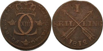 Skilling 1812, Schweden Karl Xiii 1809-1818, Verzenden