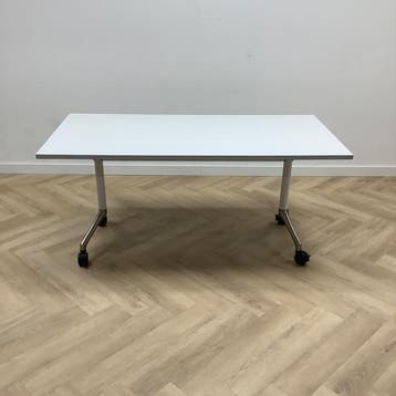verrijdbare klaptafel, 160x80 vm, grijs - metaalkleur, Ophalen of Verzenden, Gebruikt